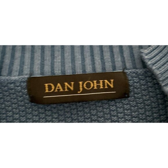 Dan John Blue Textured V-Neck Long Sleeve Pullover Sweater For Men - Picture 7 of 11
